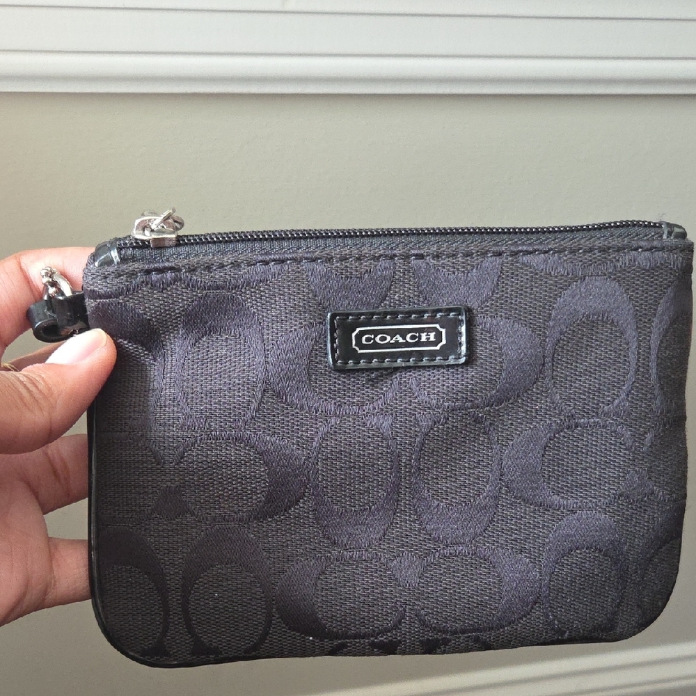 Coach Charcoal Signature Wristlet